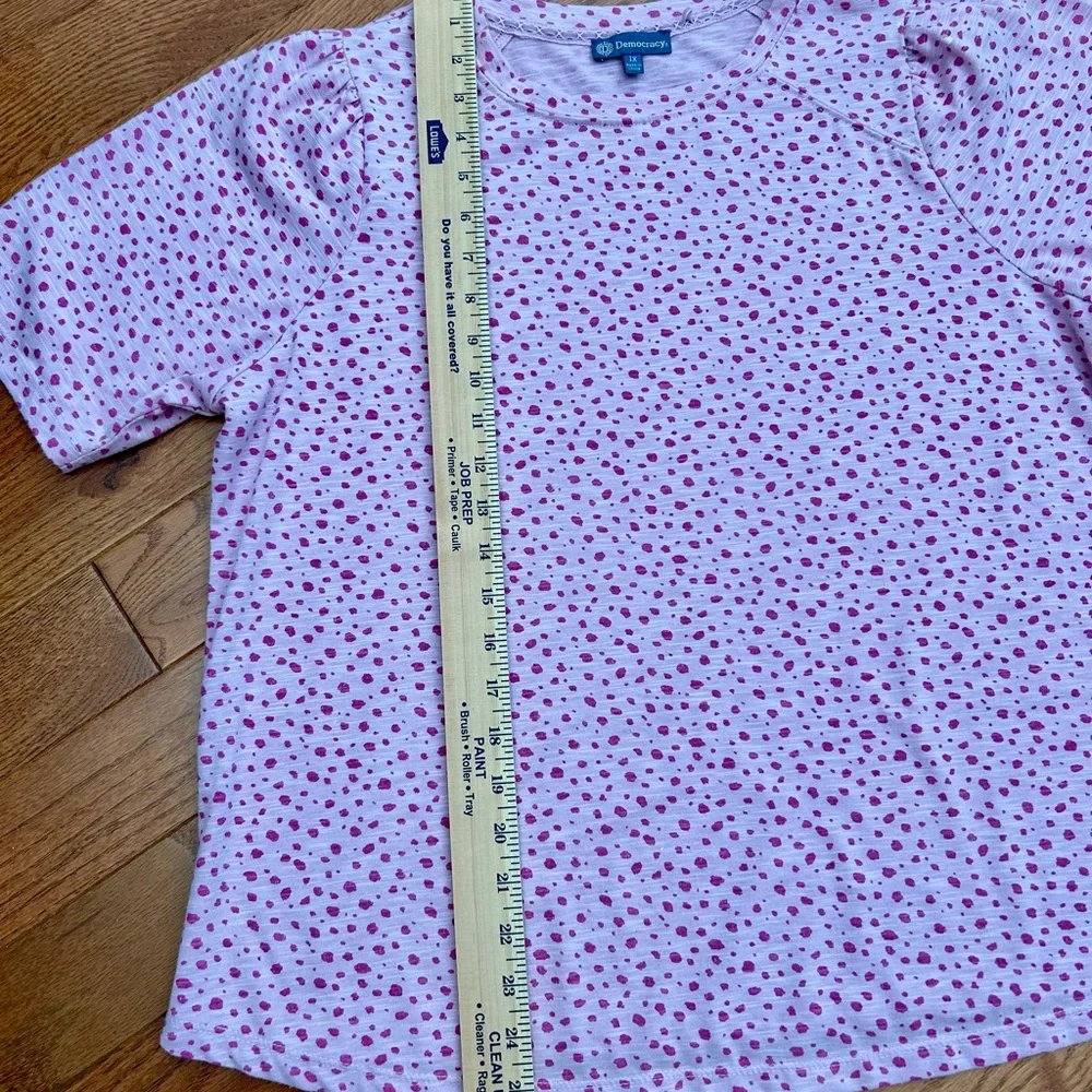 Pink on pink Democracy shirt, size 1X - Picture 2 of 7